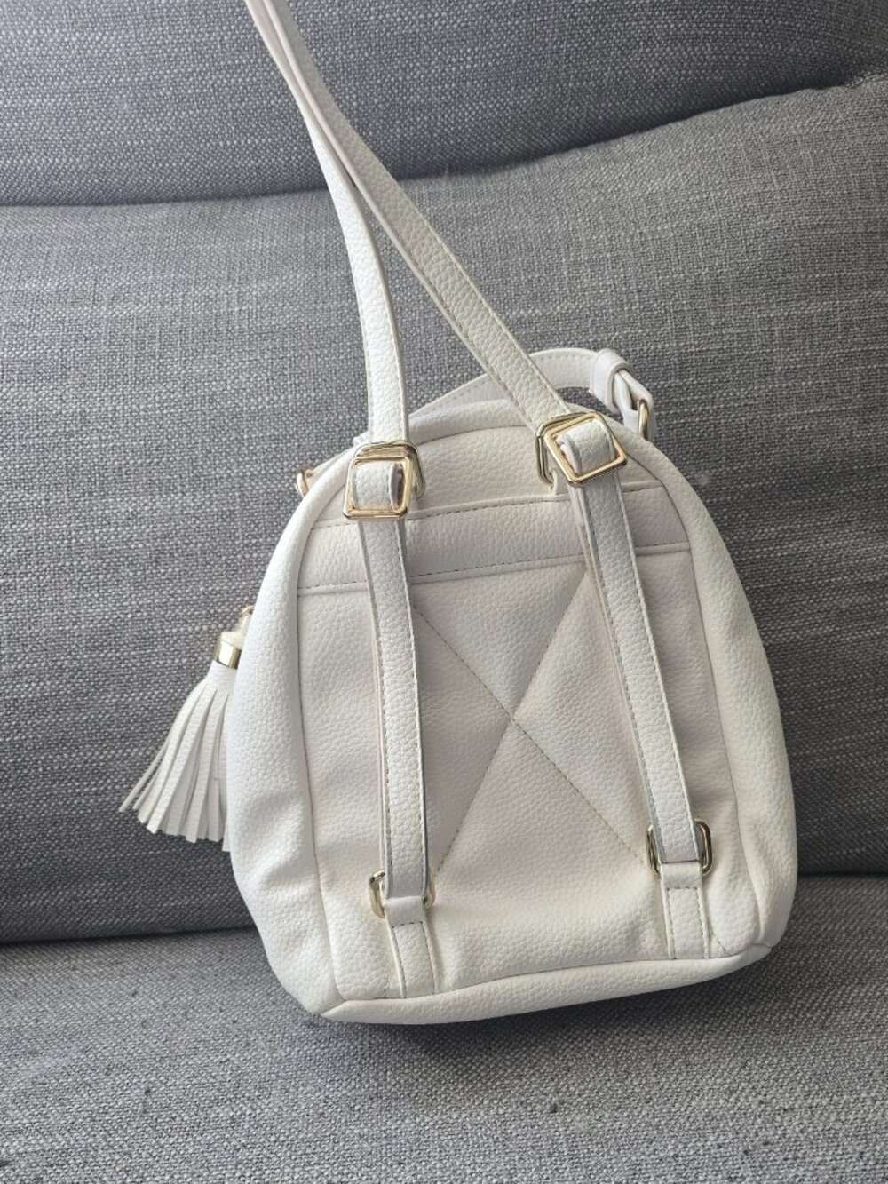 Guess White and Gold Purse Backpack - Picture 3 of 5